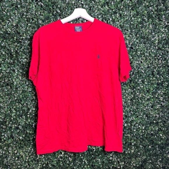 Polo Ralph Lauren Men’s Red Short Sleeve T-Shirt Embroidered Logo Size Medium - Picture 1 of 5